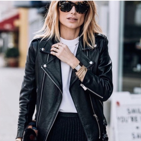 NWT Anine Bing Cropped Moto Leather Jacket in Black Size XS - Picture 2 of 11